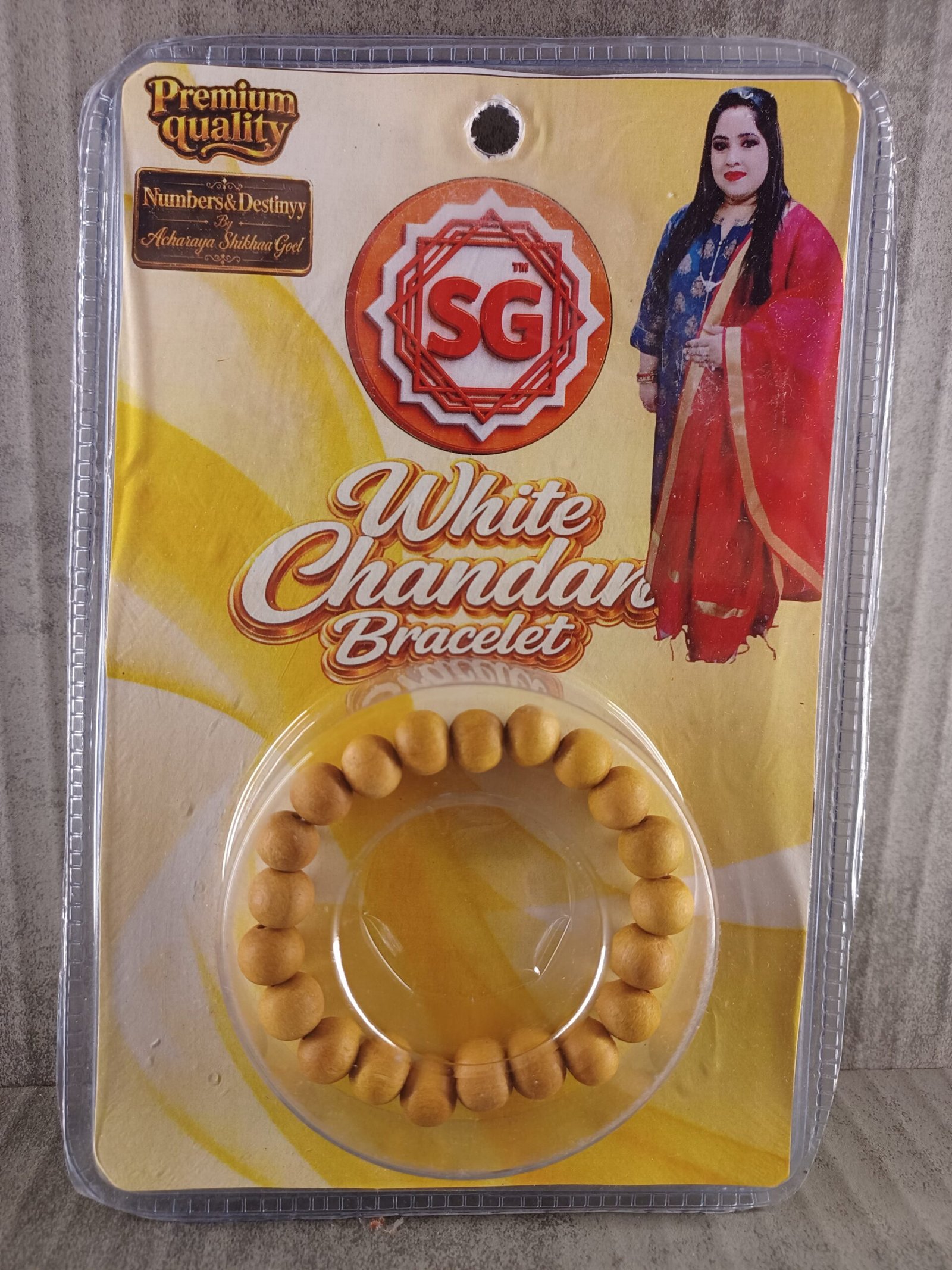 White Chandan Bracelet 10 mm